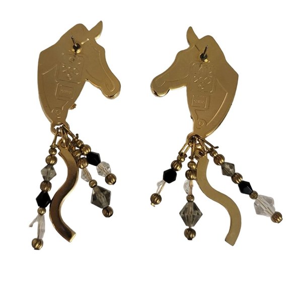 LATR 2GO Lunch At Ritz Africa Safari Zebra Dangle Drop Post Earrings Signed E79 - Picture 4 of 6